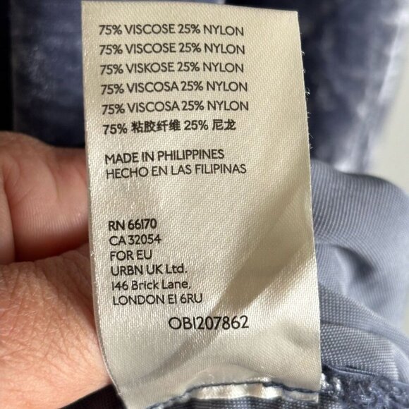 Anthropologie Womens 3/4 Sleeve Velvet Oversize Dress Gray Blue Size Small - Picture 6 of 11